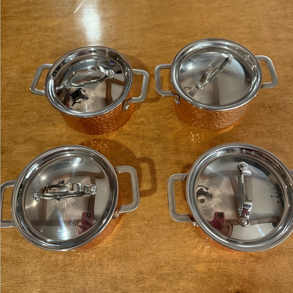 Williams Sonoma Copper and Silver Cookware Set